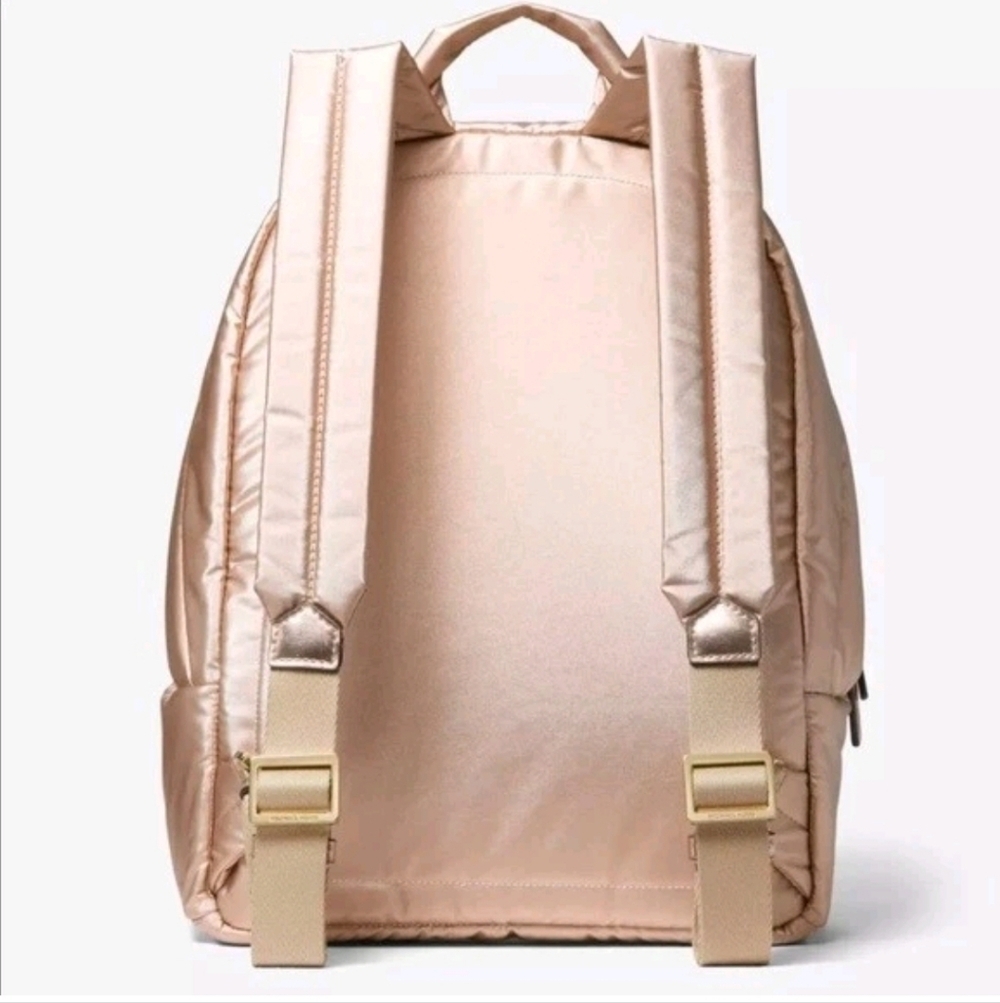 MICHAEL KORS Rae Medium Quilted Rose Gold Metallic Cotton Blend Backpack SEALED - Picture 6 of 9